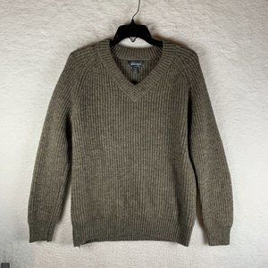 Bonobos Sweater Women Medium Brown Wool Alpaca Slim Fit Ribbed Long‎ Sleeve 7139
